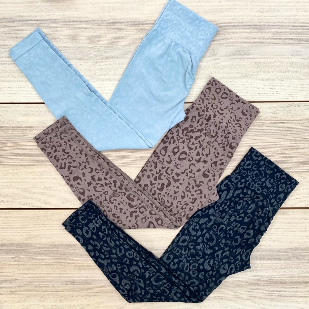 Seamless Leggings Set - Blue, Brown, Black | Size M